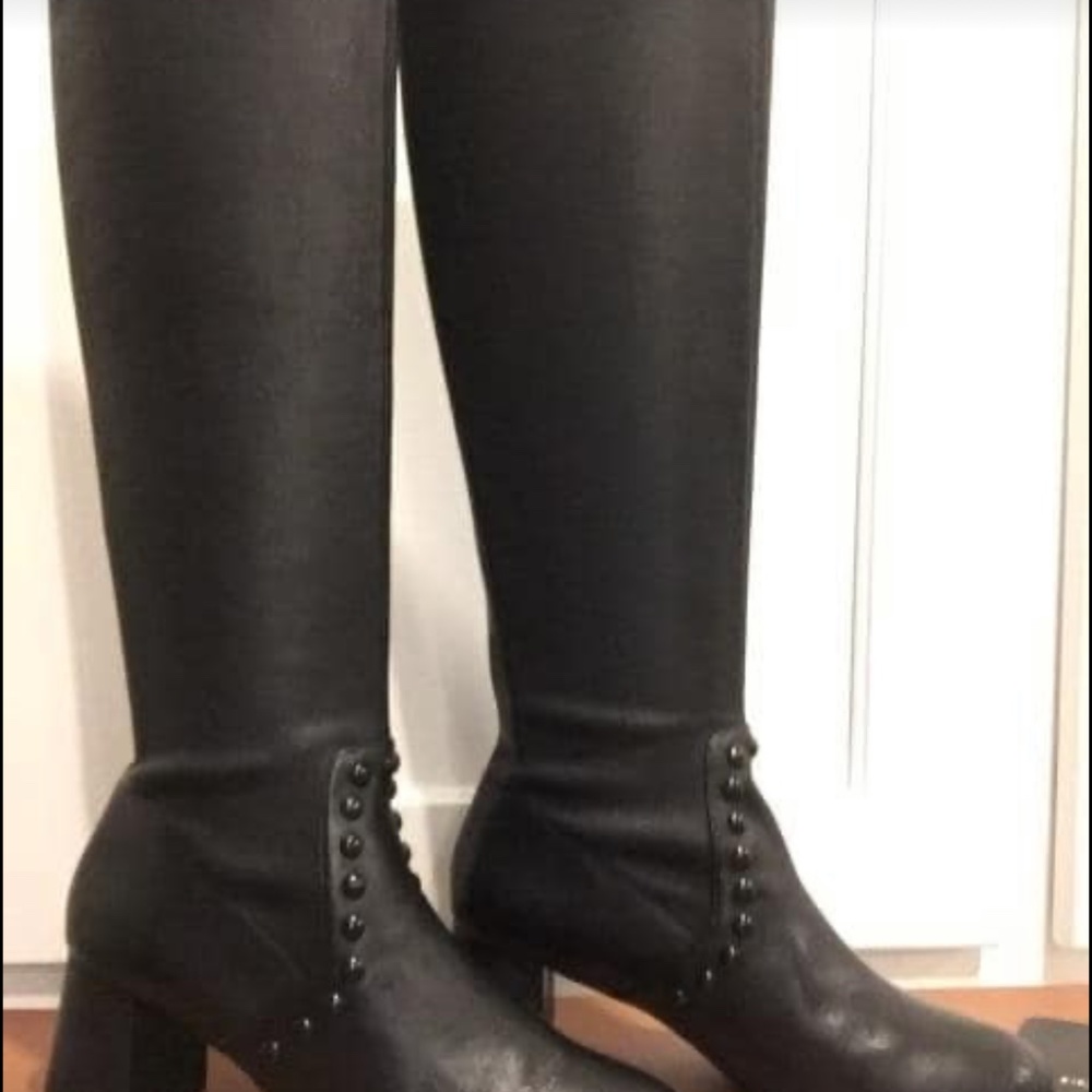 Coach Boots leather black boots NWB